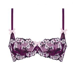 L'AGENT BY AGENT PROVOCATEUR Kaity Non Padded Balcony Bra in Cerise and Navy 34A